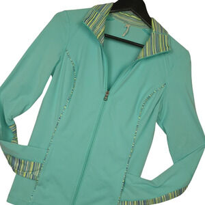 Under Armour UA Women's Full Zip Pullover Sz Small Athleisure Top Running Teal